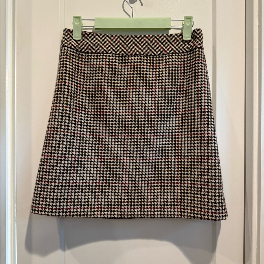J. Crew Black and White Houndstooth Mini Skirt